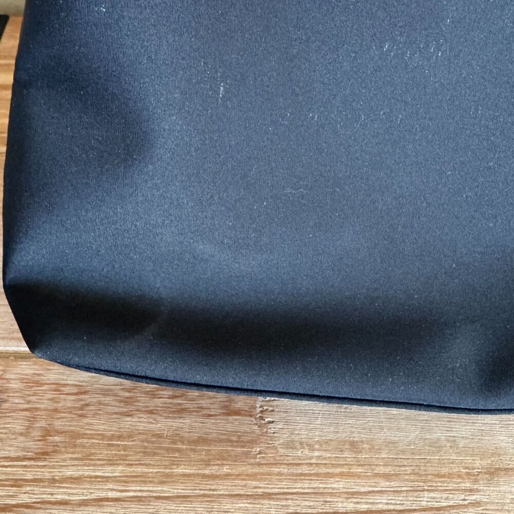 Vintage Nine West Black Fabric Double Top Handle Silver Logo Hardware Small Bag - Picture 9 of 17